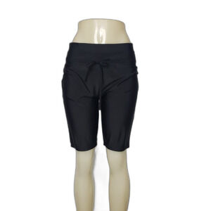 KOUAER Black Long Length Stretch Athletic Shorts Womens Size Large NEW